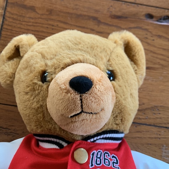 FAO Schwarz Original Brown Plush Teddy Bear with 1862 Varsity Jacket 12" Tall - Picture 6 of 6